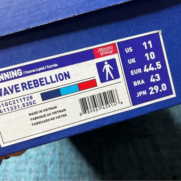 Mizuno Wave Rebellion Running Shoes in India Ink Scuba Blue