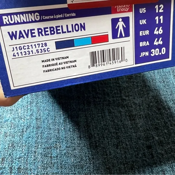 Mizuno Wave Rebellion Running Shoes in India Ink Scuba Blue