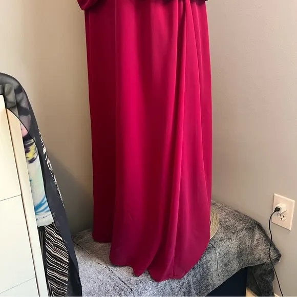 Modern Maids Mary's Bridal Size 20 Fancy Embellished Magenta Ruched Gown