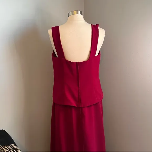 Modern Maids Mary's Bridal Size 20 Fancy Embellished Magenta Ruched Gown