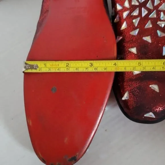 Moretti Black Label Men's Shoes Red Embellished Loafers Slip On Christo SIZE 10