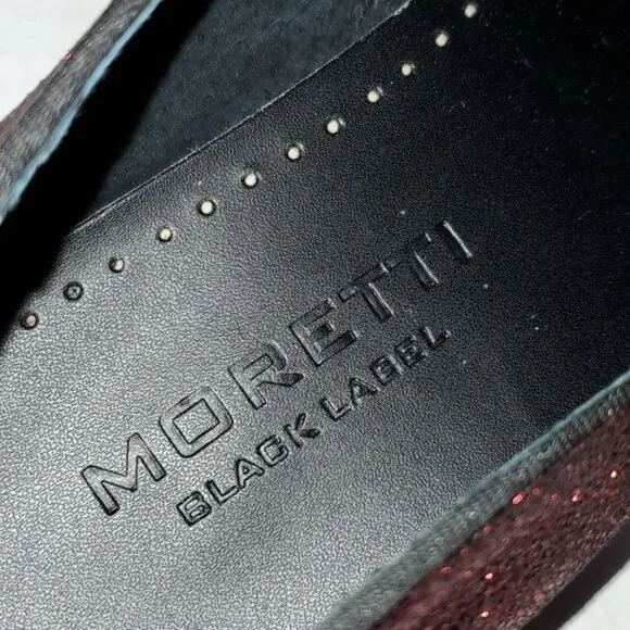 Moretti Black Label Men's Shoes Red Embellished Loafers Slip On Christo SIZE 10