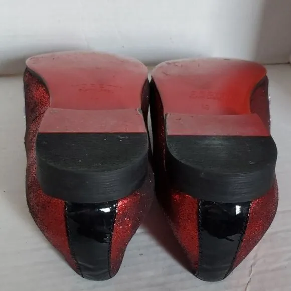 Moretti Black Label Men's Shoes Red Embellished Loafers Slip On Christo SIZE 10