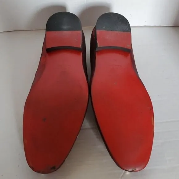 Moretti Black Label Men's Shoes Red Embellished Loafers Slip On Christo SIZE 10