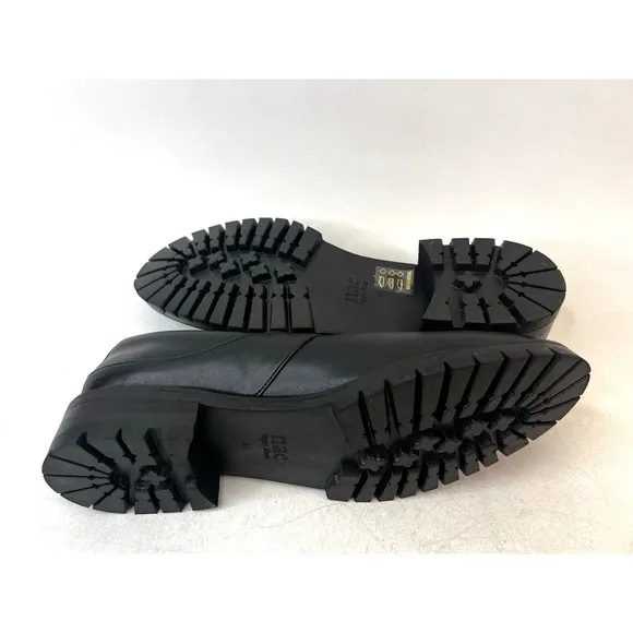 nae Vegan Shoes Women's Emisa Loafer in Apple Skin Black w/ Strap Buckle Sz 9.5
