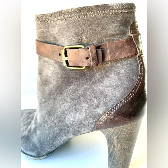 N.D.C. Suede Ankle Boot Women’s 6.5/EU 37 Grey Western Boho Festival Handmade