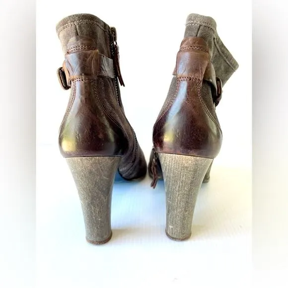 N.D.C. Suede Ankle Boot Women’s 6.5/EU 37 Grey Western Boho Festival Handmade