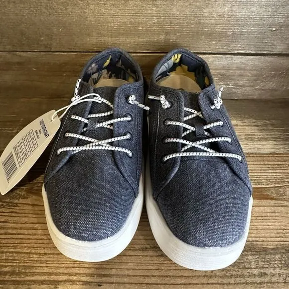 New $45 Big Kids Hey Dude Cody Youth Craft‎ Navy Comfort Shoes Size 2 Y