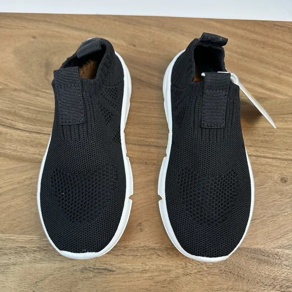 New $60 Little Kids Geox Black Comfort Sneakers Aril Slipon Shoes Size 11 C