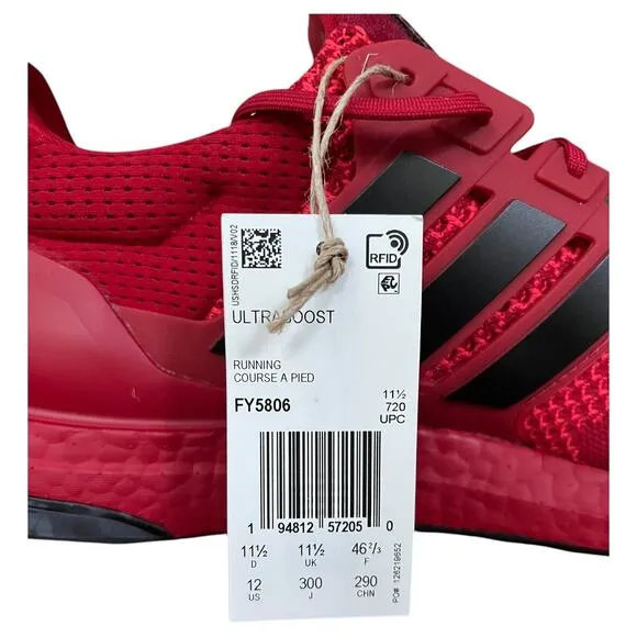 NEW Adidas Ultraboost 1.0 NCAA Nebraska PE Red FY5806 Running Shoes Men's 12