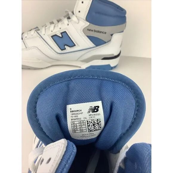 New Balance 650 White University Blue Men Shoes Size 12  High Top BB650RCK New