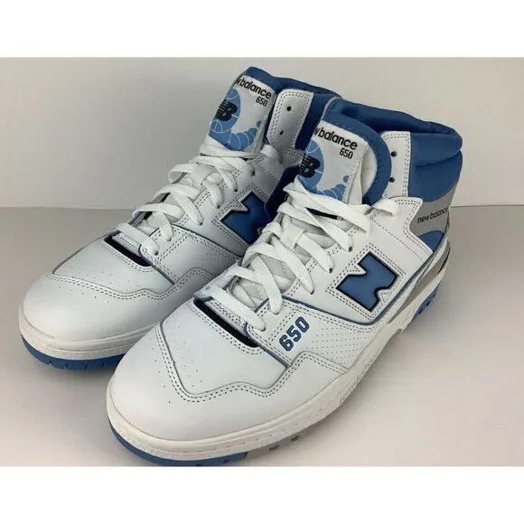 New Balance 650 White University Blue Men Shoes Size 12  High Top BB650RCK New