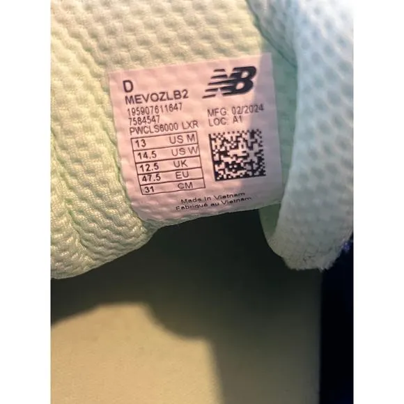 New Balance Fresh Foam Running Shoes – Men’s Size 13 – Blue/Green – MEVOZLB2