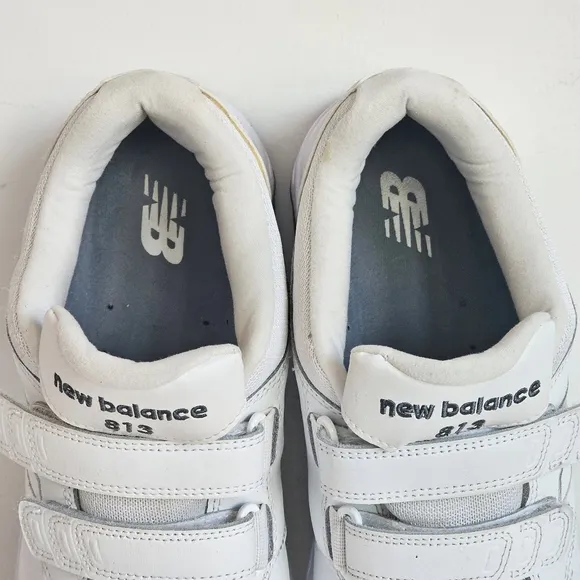 New Balance Leather Men's 813 V1 Hook Loop Walking Shoe White Sneakers Size 9.5