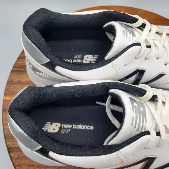 New Balance Sweeper Golf Shoes Men 15 D White Leather Waterproof Spiked Sneakers