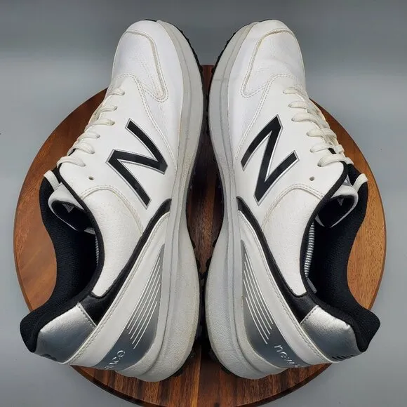 New Balance Sweeper Golf Shoes Men 15 D White Leather Waterproof Spiked Sneakers