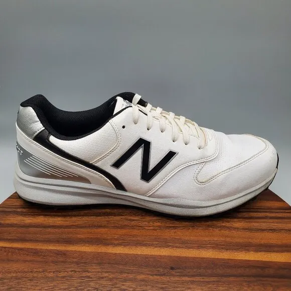 New Balance Sweeper Golf Shoes Men 15 D White Leather Waterproof Spiked Sneakers