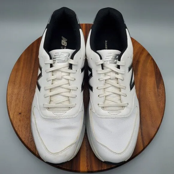 New Balance Sweeper Golf Shoes Men 15 D White Leather Waterproof Spiked Sneakers