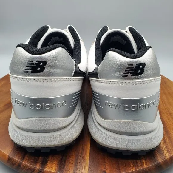New Balance Sweeper Golf Shoes Men 15 D White Leather Waterproof Spiked Sneakers