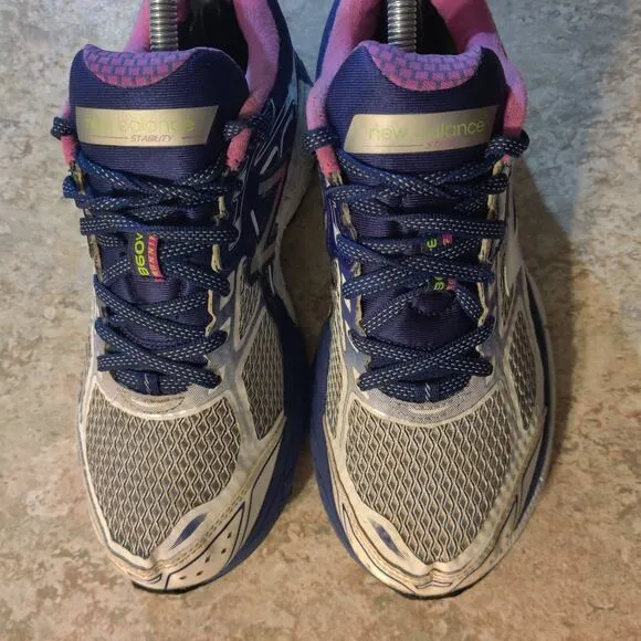 New Balance Womens 7 B 860 V6 W860WP6 Running Shoes Sneakers White Purple