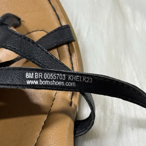 NEW Born Women's Size 8 M Black Leather Sibyl Wedge‎ Comfort Sandals Shoes