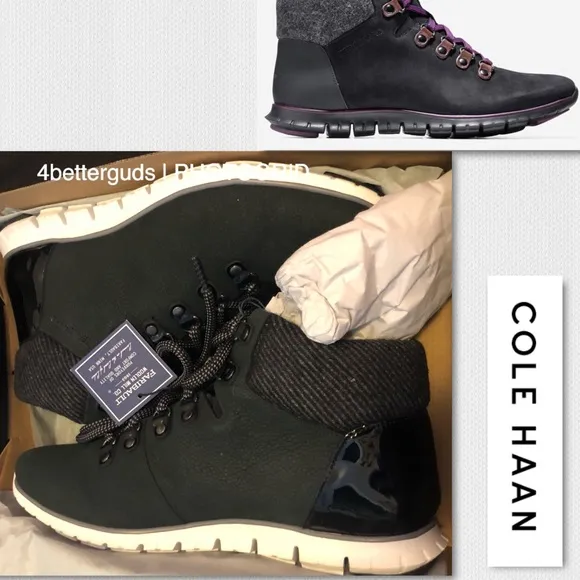 New Cole Haan ZERØGRAND Hiker WP Waterproof Leather Shearling Cushioned Boot 10B