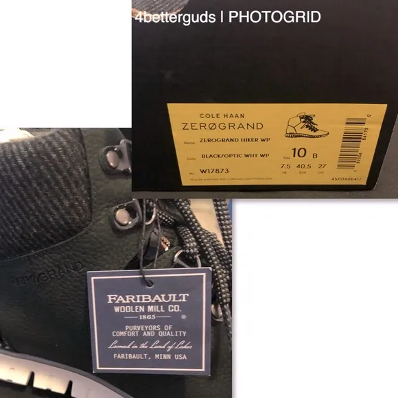 New Cole Haan ZERØGRAND Hiker WP Waterproof Leather Shearling Cushioned Boot 10B