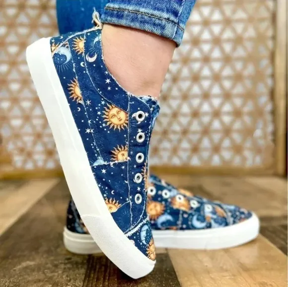 New Corkys Babalu Sun &amp; Moon Slip-On Tennis Shoes