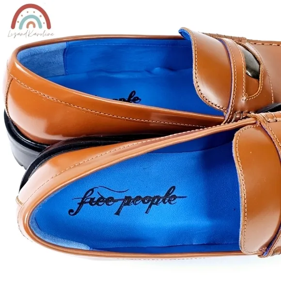 New! Free People Liv Leather Penny Loafers
