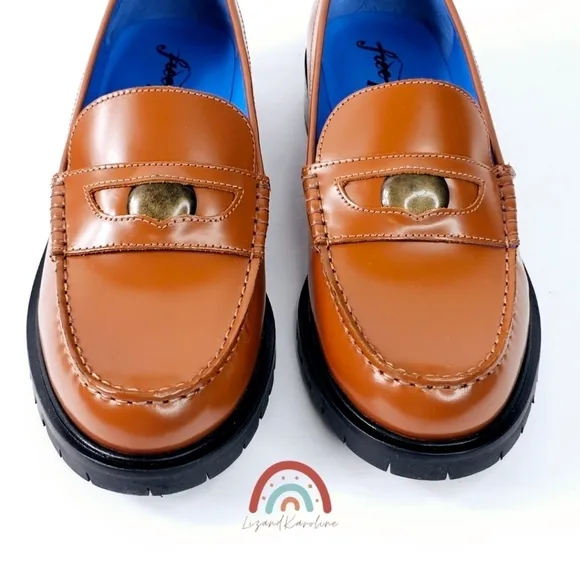 New! Free People Liv Leather Penny Loafers