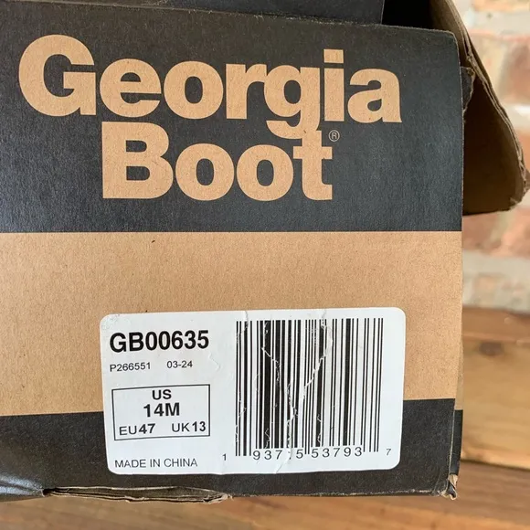 New‎ Georgia Boots Waterproof 6” Brown Leather Work Boots Size 14M Lace Up
