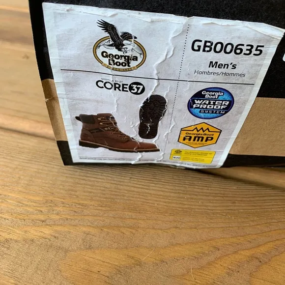 New‎ Georgia Boots Waterproof 6” Brown Leather Work Boots Size 14M Lace Up