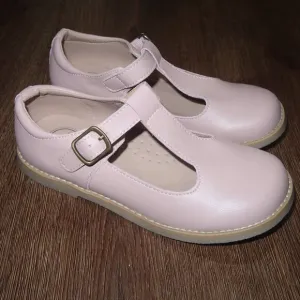 NEW Girls SweetHoney Dusty Pink T-Strap Leather Mary Janes Shoes size 2 Youth 2Y