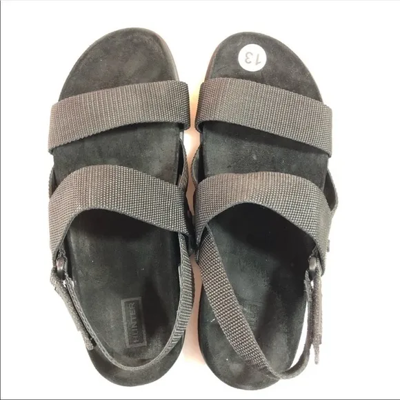 New Hunter Men Black Double Strap Sandals 13