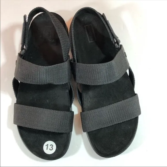 New Hunter Men Black Double Strap Sandals 13
