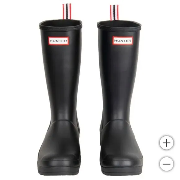 New‎ Hunter Women's Play Tall Rain Boots Waterproof Black Size 7