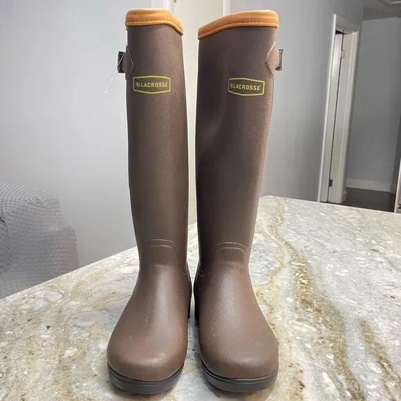 NEW LaCrosse 16&quot; Alpha Philly Waterproof  Rain Boots in Brown Women’s size 6