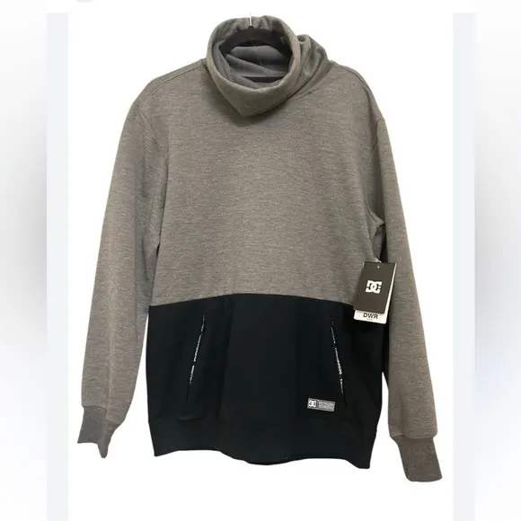 NEW MENS DC SHOES VENEER TECHNICAL FUNNEL NEXT NECK SWEATSHIRT BLACK