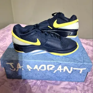 New Nike Ja Morant Basketball Shoes - Navy and Yellow