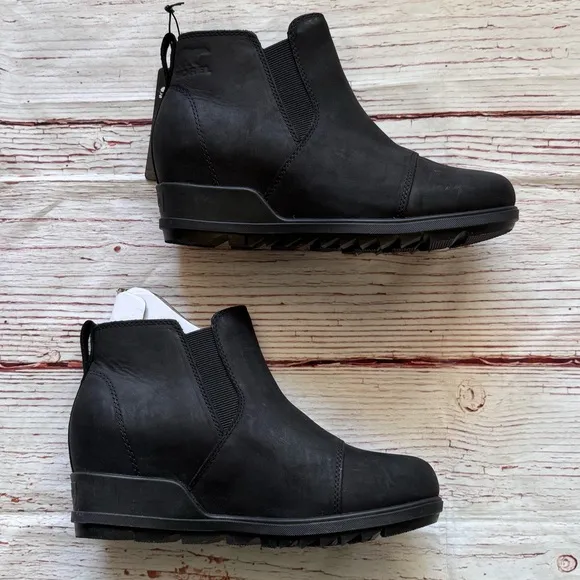 New Sorel Waterproof Chelsea Boots in Black Sz 8