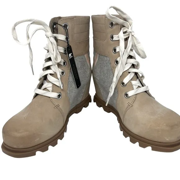 NEW Sorel women boots Joan of Arctic Lexie Wedge Natural Tan waterproof