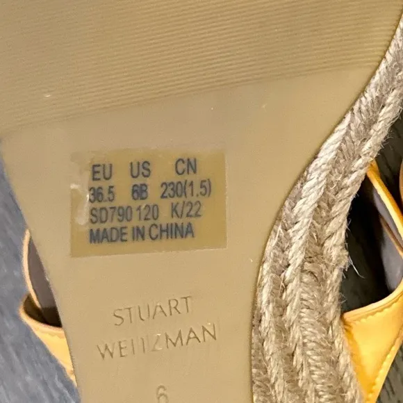 NEW! Stuart Weitzman Mango Twist Espadrille Wedge Sandal - Size 6