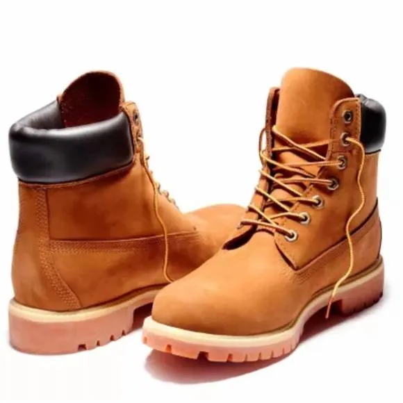NEW TIMBERLAND men's premium 6&quot; waterproof boots in rust nubuck