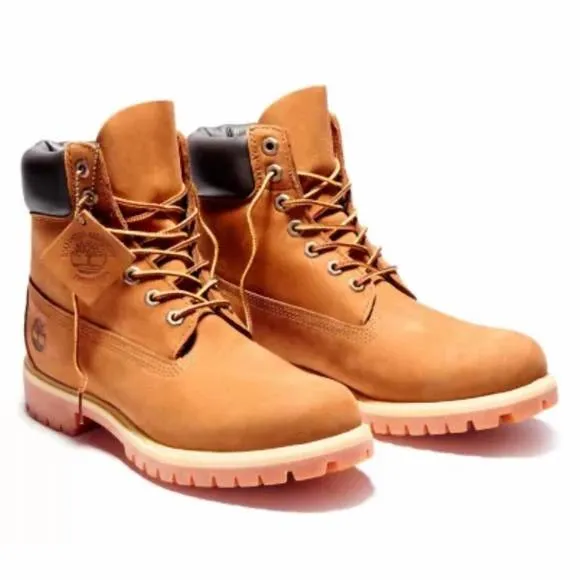 NEW TIMBERLAND men's premium 6&quot; waterproof boots in rust nubuck