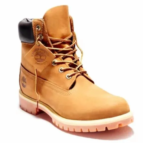 NEW TIMBERLAND men's premium 6&quot; waterproof boots in rust nubuck
