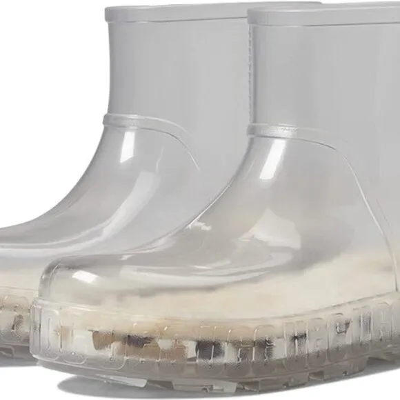 new UGG Clear Rain Boots removablesheepskin insole Branded Platform Drizlita