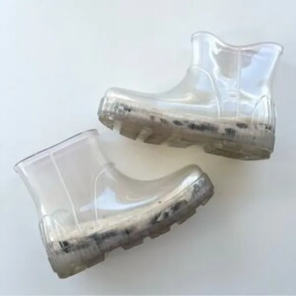 new UGG Clear Rain Boots removablesheepskin insole Branded Platform Drizlita