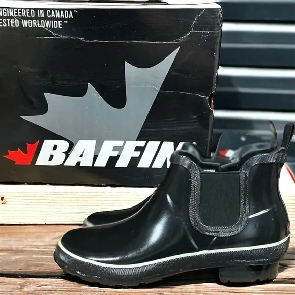 🌻NEW w box Baffin Black B-Tek Dry Waterproof POND Boots Women's Size 8