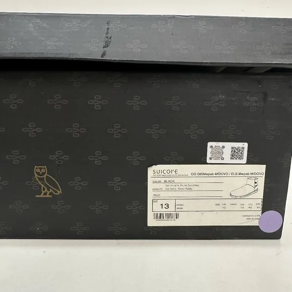 *New W/ Box! Mens Suicoke OVO Edition Black Winter Waterproof Sherpa Boots
