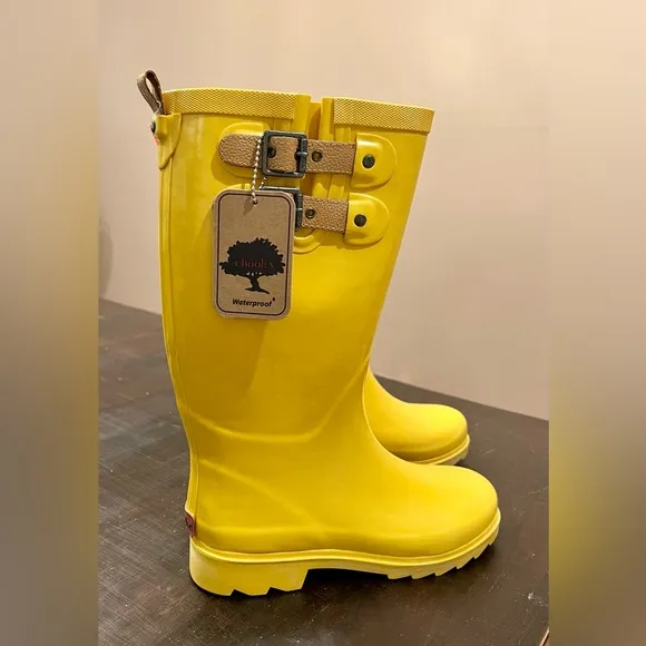 New With Tags Chooka Waterproof Tall Yellowlow Rain Boots